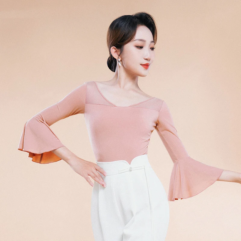 

Ballroom Dance Bodysuit Pink/Black Tango Dancing Practice Wear Women Waltz Dancewear ChaCha Rumba Performance Clothes YS4836