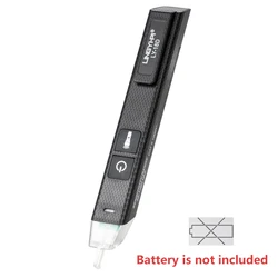 Non - Contact Voltage Tester Pen with Alarm and Flashlight - 110 - 240V (Black - No Battery)
