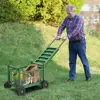 Heavy Duty Rolling Garden Cart with Seat 4-in-1 Ergonomic Design Garden Work Seat on Wheels Sturdy Metal Construction Easy 3