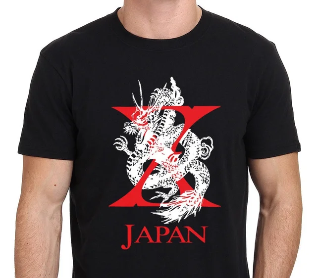 Fashion Printing Cotton Men s T-Shirt X Japan Yoshiki Toshi Hide Dragon Logo T-Shirt Mens Funny Tshirts