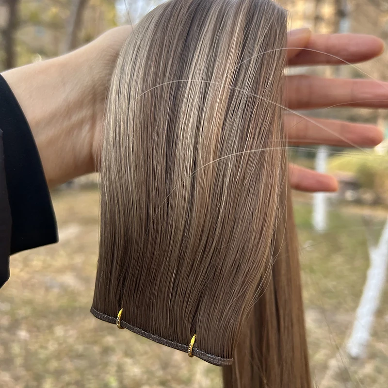 Human Hair Extensions Remy Genius Weft Human Hair Extensions 100g/pc Straight Invisible Burmese Human Hair Bundles For Women Weaves