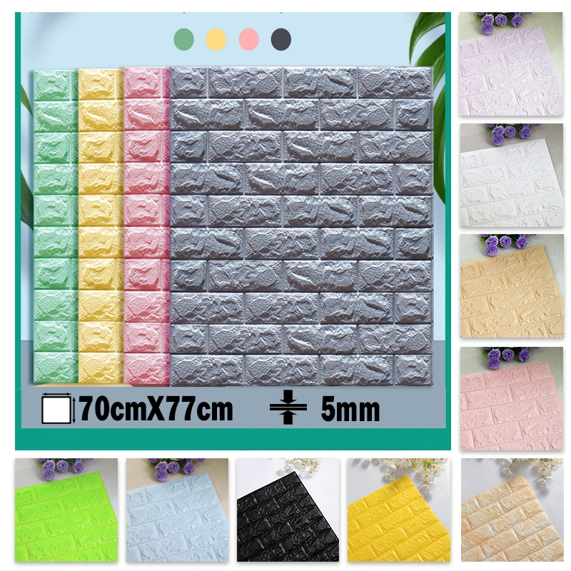 3D Wall Stickers Imitation Brick Bedroom Decor Self adhesive Wallpaper