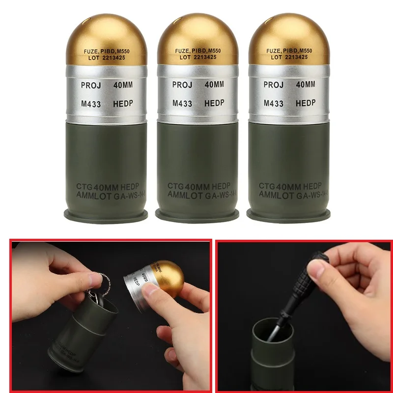 

Модель искусственной гранаты M433 HEDP 40 мм, модель военной гранаты, коллекционная игрушка, подарок, украшение для дисплея мини-чехол для хранения Airsoft
