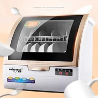 Household Automatic Desktop 6 Sets of Dishwashers, Double Drying, Small Dish Washer Home 5L 2