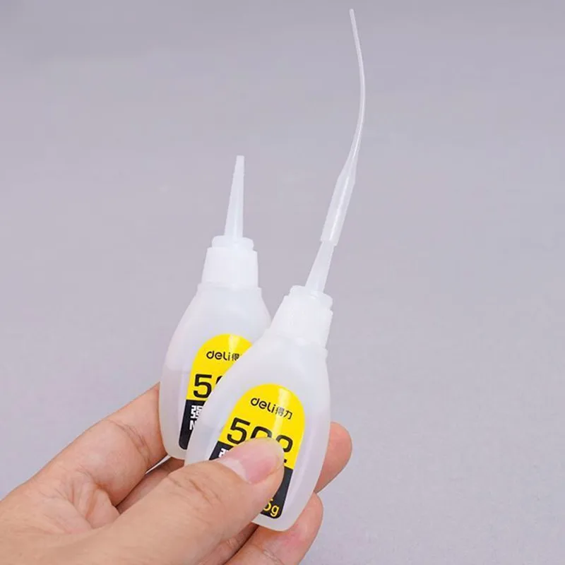 델리 15g 502 슈퍼 액체 접착제 인스턴트 빠른 건조 Cyanoacrylate 접착제 강한 본드 가죽 고무 유리 금속 홈 오피스 공급