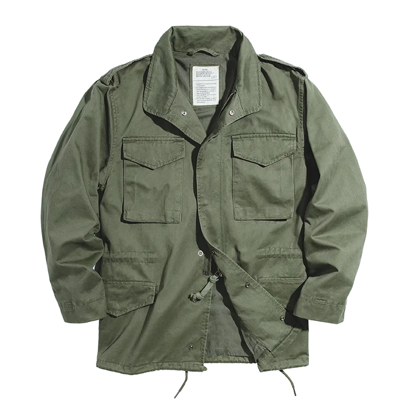 Military M65 Jackets For Men Green Oversize Vintage Jacket Casual
