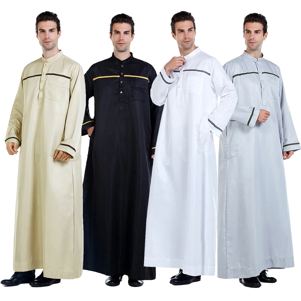 

Muslim Robe Men Jubba Thobe Kaftan Long Pakistan Abaya Saudi Arabia Djellaba Islam Clothing Ramadan Dress Thoub Abayas Gown Eid