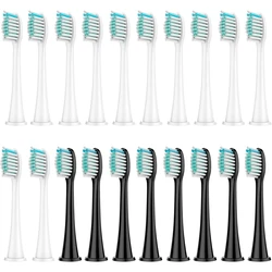 Premium Replacement Brush Heads - Set of 8 for Electric Toothbrushes (12 White 8 Black)