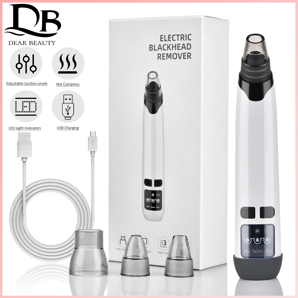 

Pore Cleaner Nose T Zone Blackhead Remover With Heat Function Face Deep Acne Pimple Removal Beauty Skin Care Home Tool