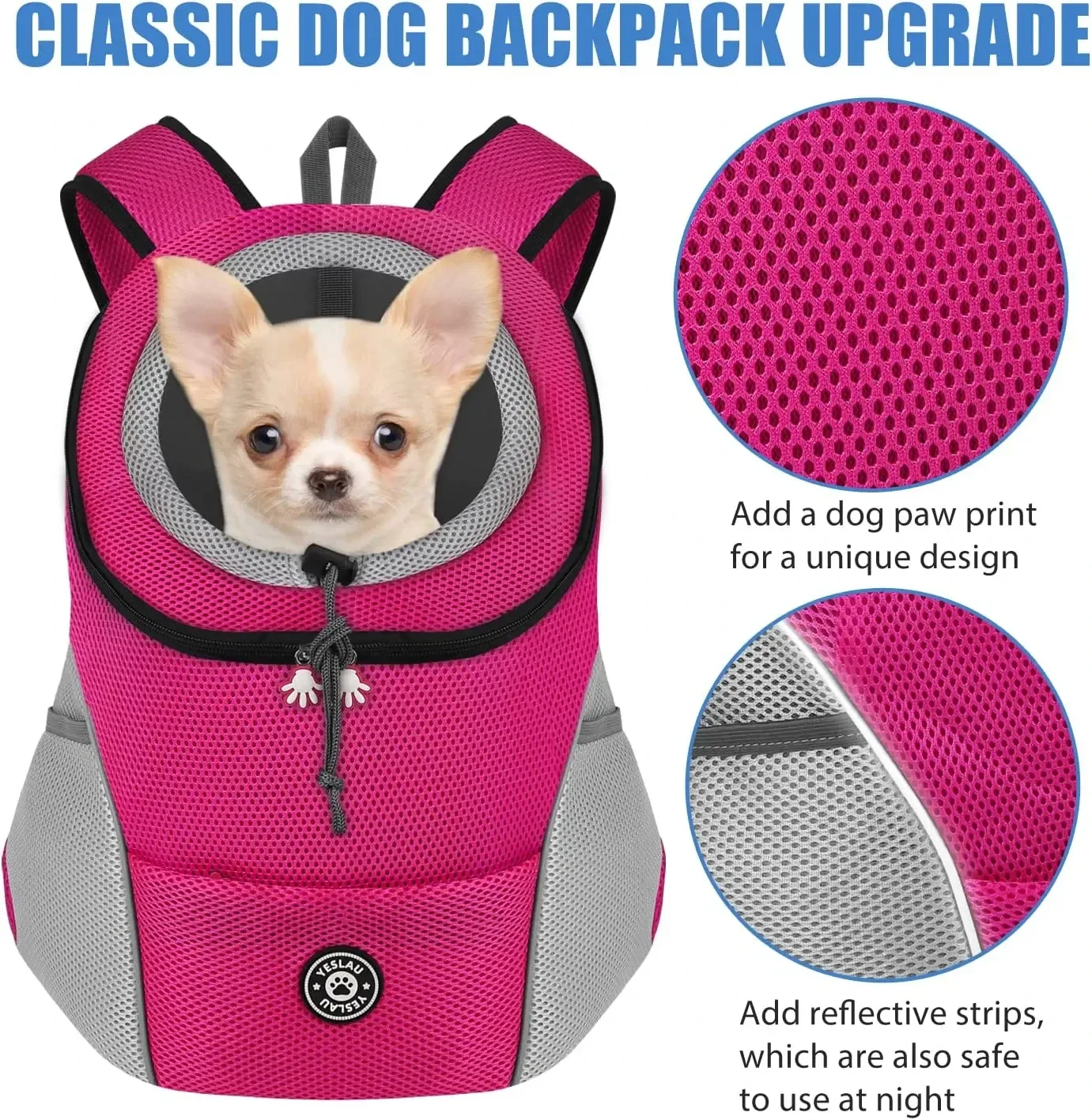 Double Shoulder Portable Travel Backpack Pet Dog Outdoor Carrier Bag Pet Dog Front Bag Mesh Backpack Carrying Supplies