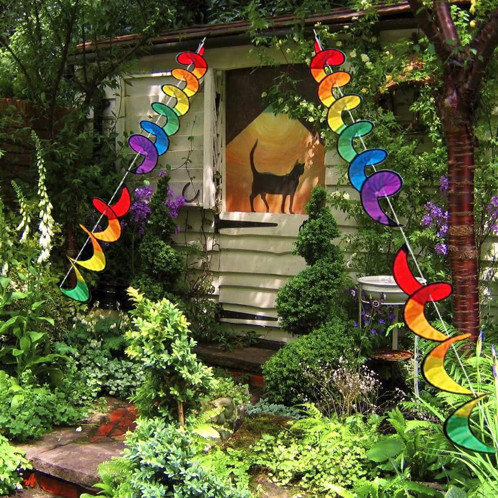 

Rainbow Windmill Windmill Kite DIY Decoration Fluttering Accessories Hanging Outdoor Plastic Polyester+PVC Round