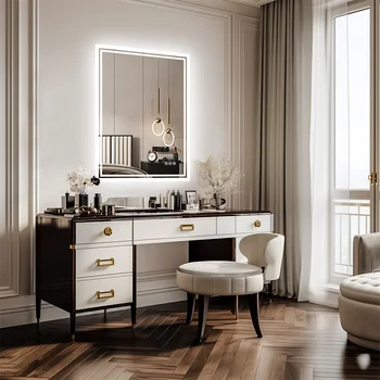 LUVODI 28x36 inch Illuminate Backlit Bathroom Mirror with Light Dimmable Defog Wall-mounted Bath Shower Mirror 2