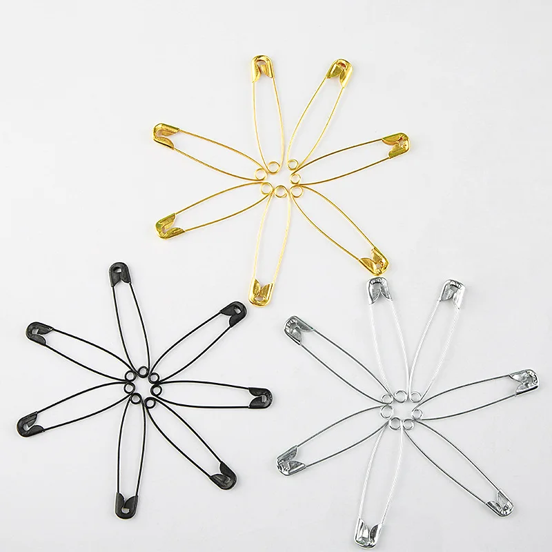 새로운 도착 100Pcs 안전 핀 DIY 바느질 도구 액세서리 실버 금속 바늘 대형 안전 핀 작은 브로치 의류 액세서리