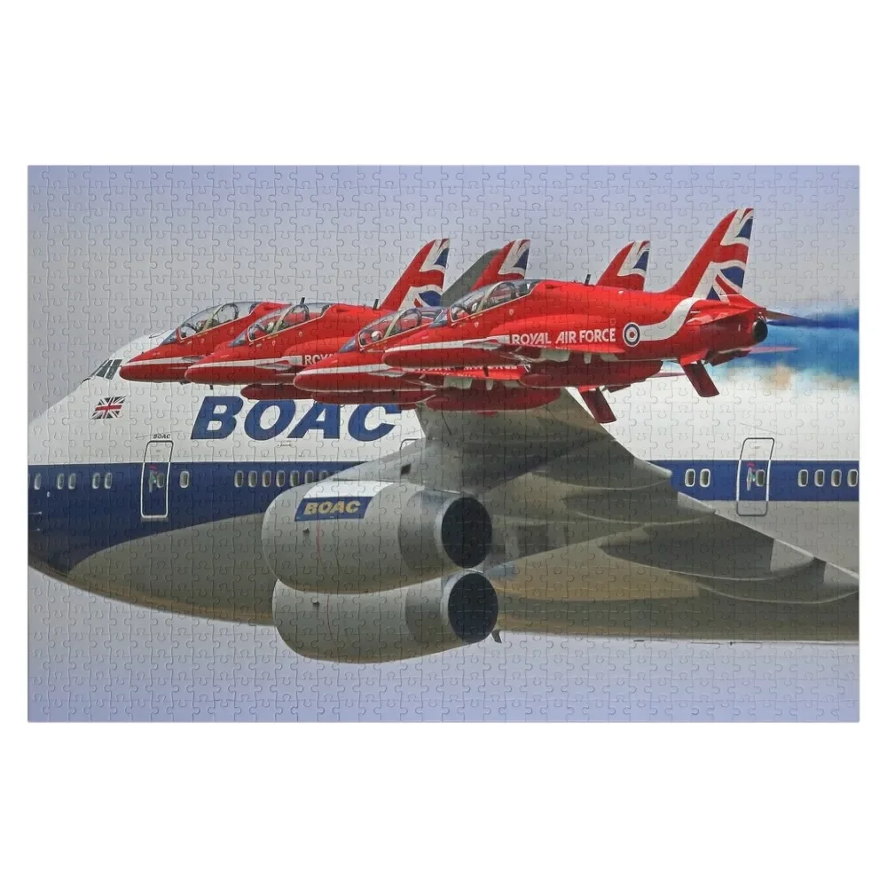 

BOAC 747 с красными стрелами flylast-3 головоломка с именем под заказ Деревянный аниме-пазл