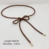 Corde ronde en cuir pour femme, ceinture fine, ceinture nouée décorative, jupe, manteau, sangle de pull, mode JOWomen, 1 pièce 6