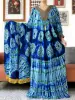 Elegant Muslim Dress Long Sleeve Embroidery Gold Thread Cotton Women Loose Abaya Boho Maxi Dress Casual Dress African Vestidos