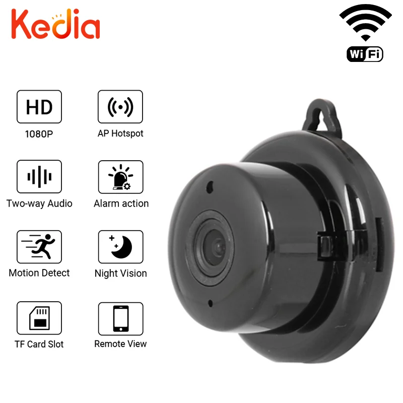 

WiFi Motion Detection Baby Monitor Mini Nightvision Two Way Audio Camera Ip Camera Home Security V380 1080p Surveillance Camera