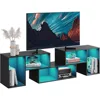 TV Stand, Deformable TV Stand with LED Strip, Modern Entertainment Center, Gaming Media 3 Pieces Console Cabinet 1