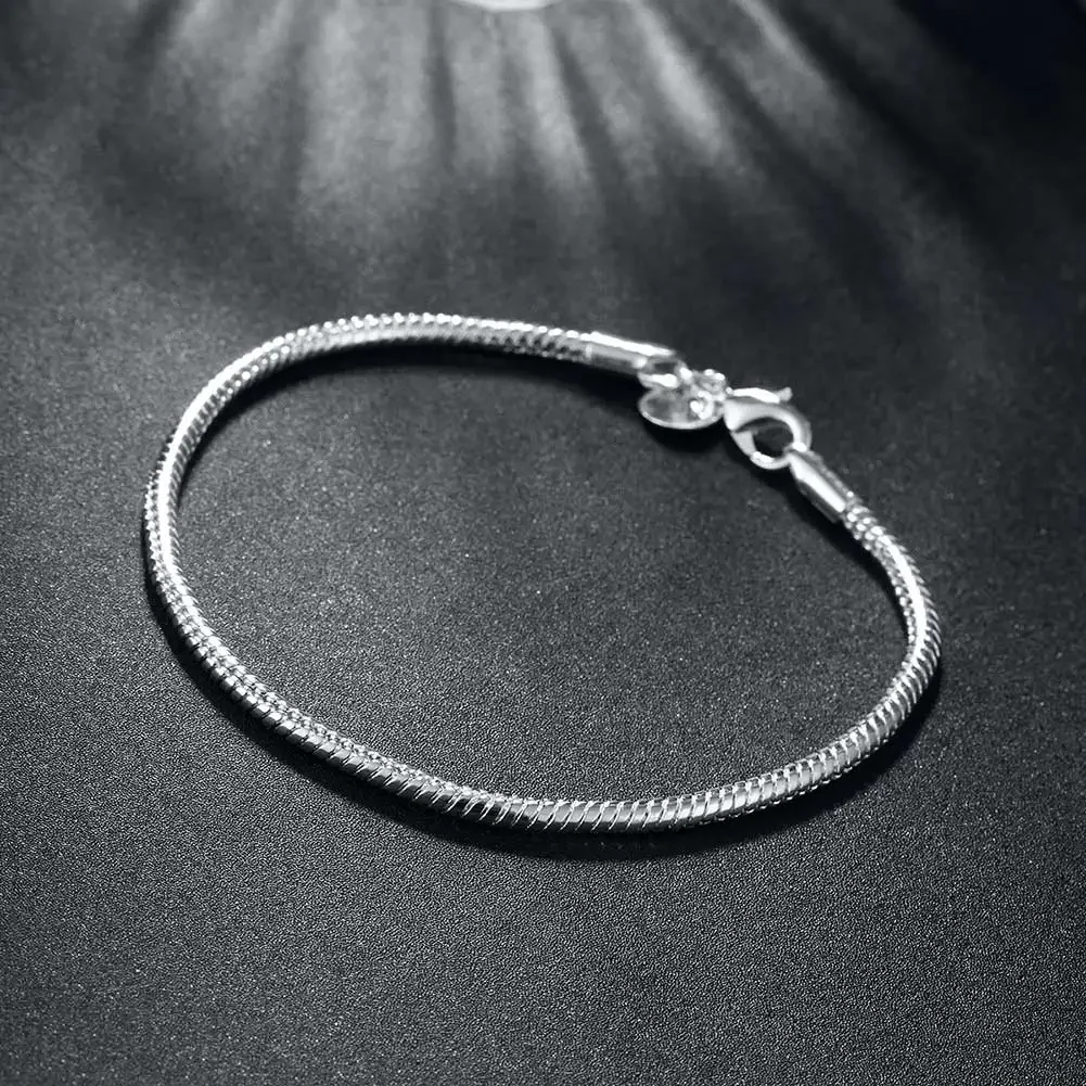 Bracciale Argento 925 Regolabile Con Ciondoli | Charm Fai Da Te Per Donna | Con Chiusura A Moschettone - Foto 2