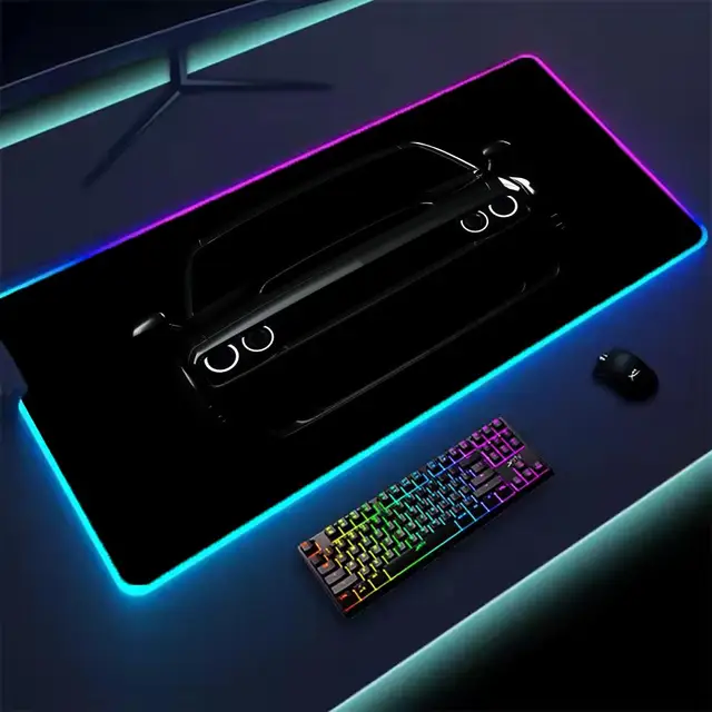 Car Super Cool RGB Mousepad Computer Table Mat Gaming Mouse Pad Gamer Accessories LED Backlit Keyboard Cabinet Mousepad Deskmat