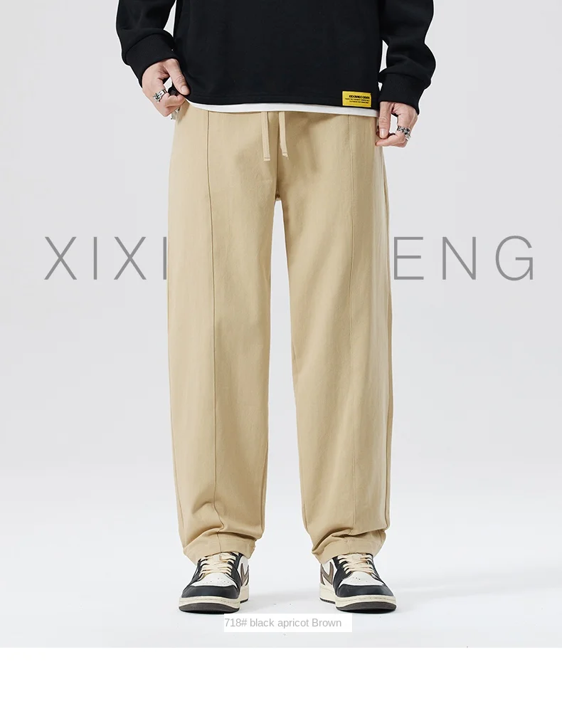 Description Picture 5 of item2024 New Spring American Fashion Brand High Street Overalls Men's Straight Wide Leg Pants Loose Japanese Style Climbing Pants Co