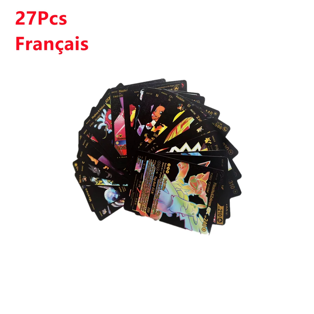 thumbnail image 1 of 15-55pcs Gold Pikachu Cards Box Golden Silver Spanish French English Charizard Cards Rare Collection Battle Card Toys, 1 of 5