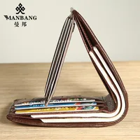 【Genuine Cowhide Leather】ManBang Brand Hot Sale Men's Wallet Luxury Original Short Tri-Fold First Layer Cowhide Purse Business 2