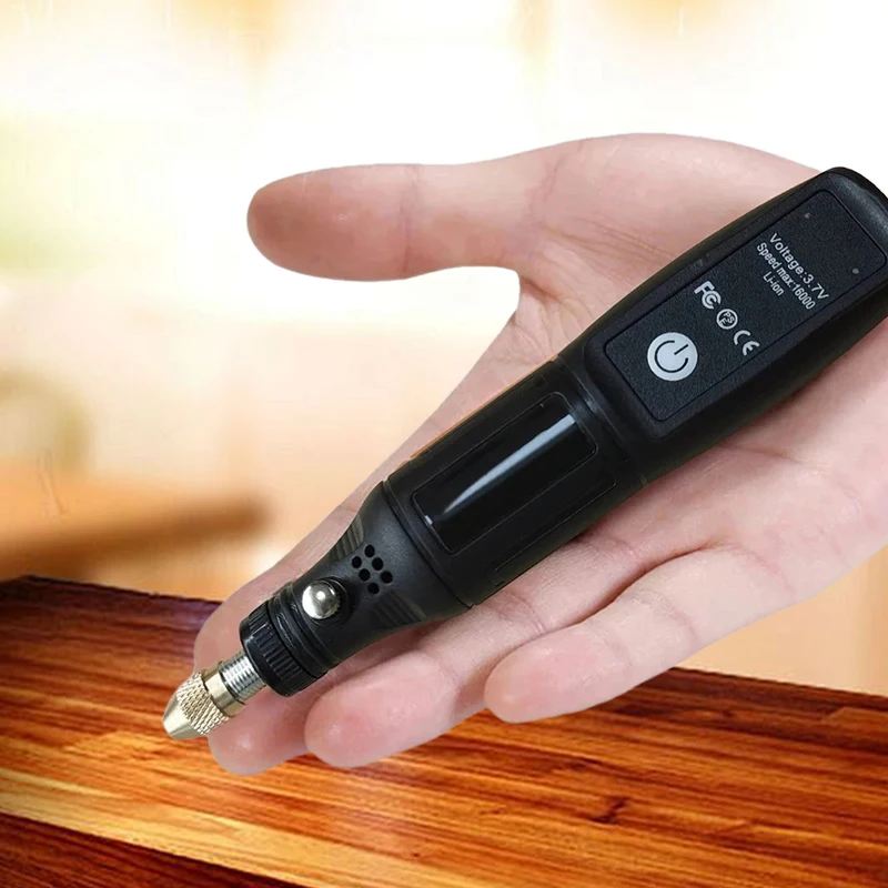 Mini Electric Drill USB Wireless Handheld Drill Rotary Tool for Woodworking Engraving Jewelry Metal Glass