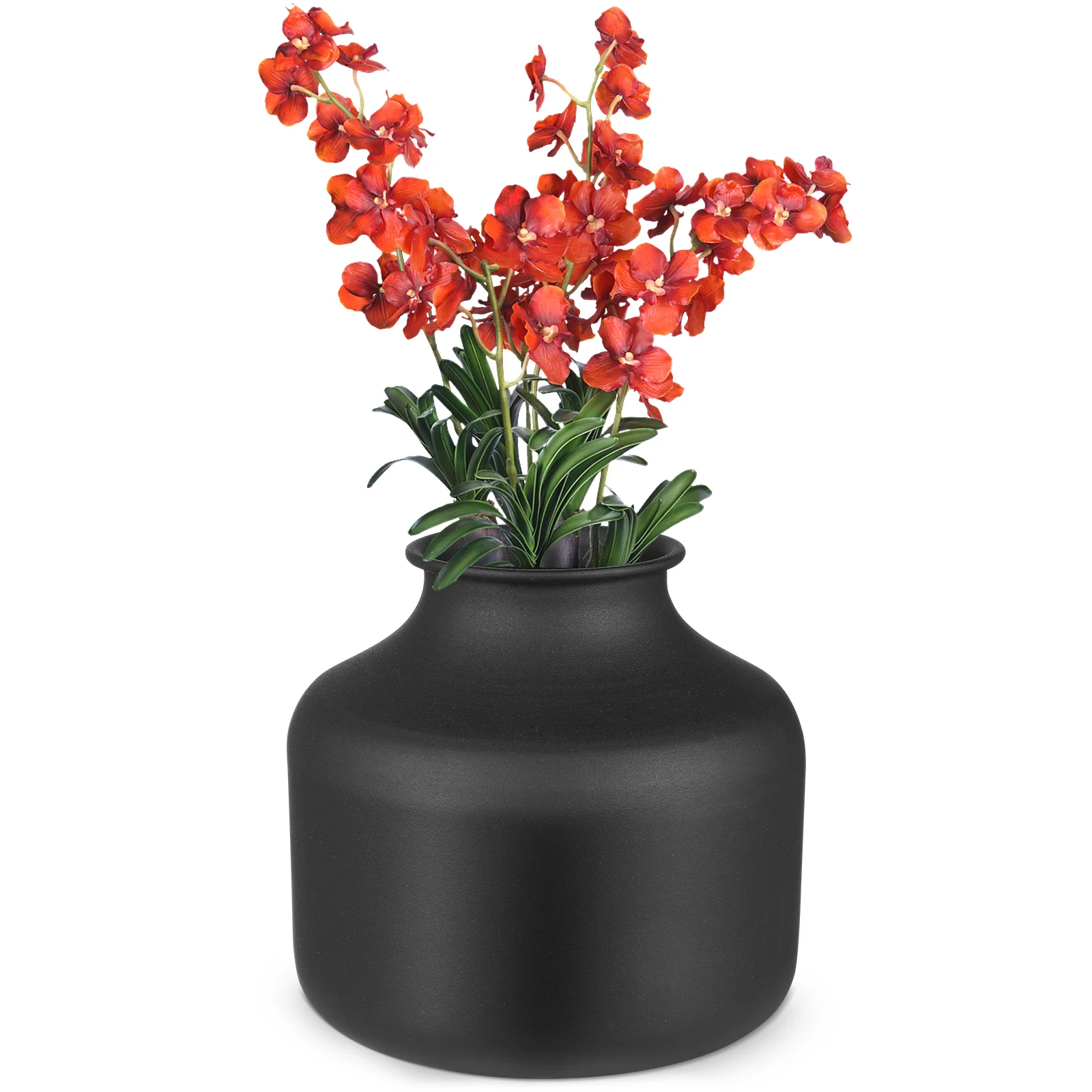 Large Modern Iron Vase Matte Finish Premium Material Home Office Decor Black Flower Pot Vases Container Metal Flower Home 3