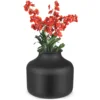 Large Modern Iron Vase Matte Finish Premium Material Home Office Decor Black Flower Pot Vases Container Metal Flower Home 3