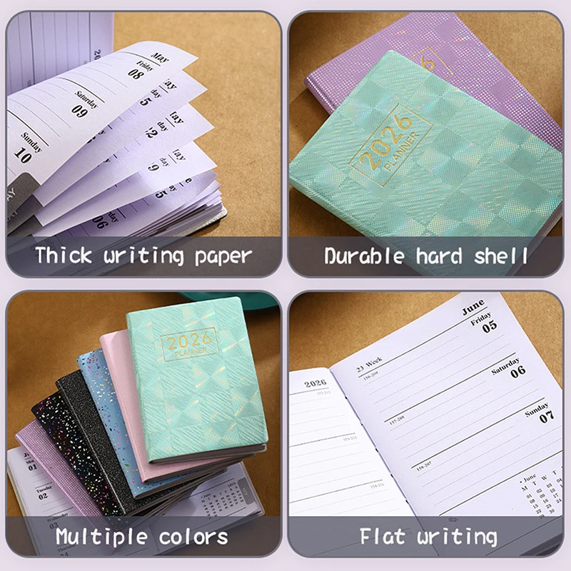 2026 미니 포켓 플래너 캘린더 할 일 목록 일상 업무 체크리스트 플래너 가정 학교 사무실용 포켓 플래너 캘린더