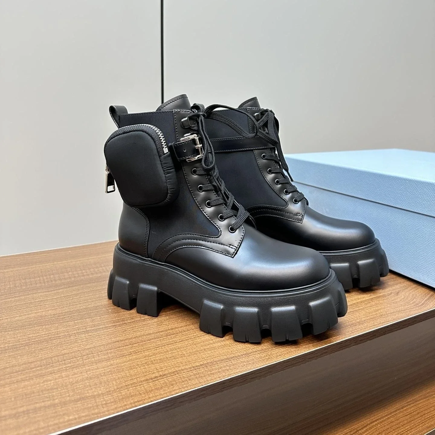 

Shoes For Women Genuine Leather Boots High Heels Ankle Boots Flat Platform Winter Designer Shoes British Style Zapatillas Mujer