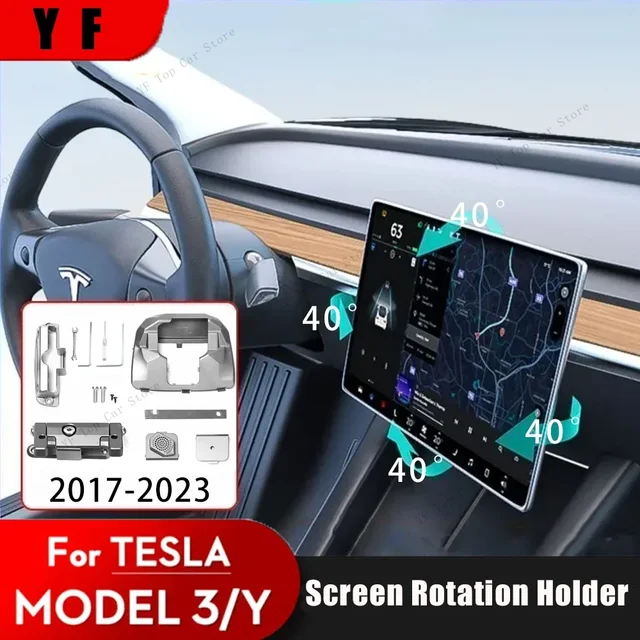  Tesla Model 3 Model Y Screen Swivel Mount,40° Rotating