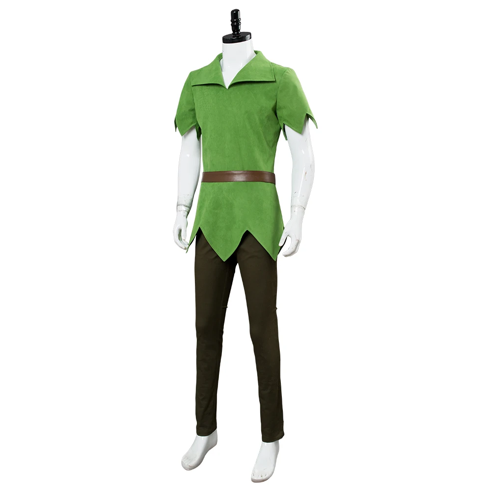 Film Peter Pan Costume Cosplay Vestito Verde Top Pants Cappello Gioco Di Ruolo Peter Pan Costume Di Carnevale Di Halloween