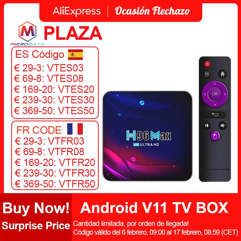 Android Tv Box H96 Max V11 Smart Android 11.0 Set-Top Box 4K Rk3318 Quad-Core Bluetooth 4.0 Wifi 2.4G/5G Smart Set Top Box