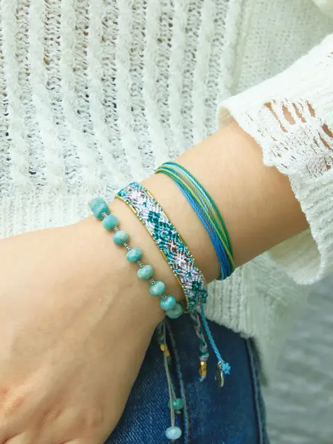 Boho-color Crystal Shell Beaded Friendship Bracelets Handmade Champagne F