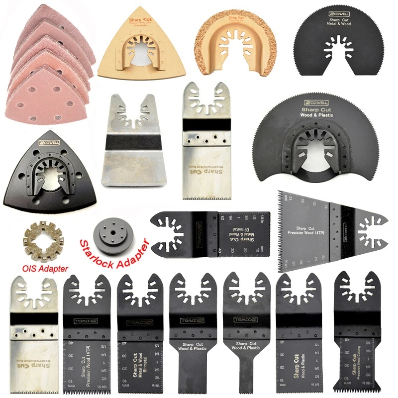 

43pcs Multi Tool Saw Blades Kit Including Adapter Suit for OIS Oscillating Saw Blade Set Plunge Saw Blades Jigsaw