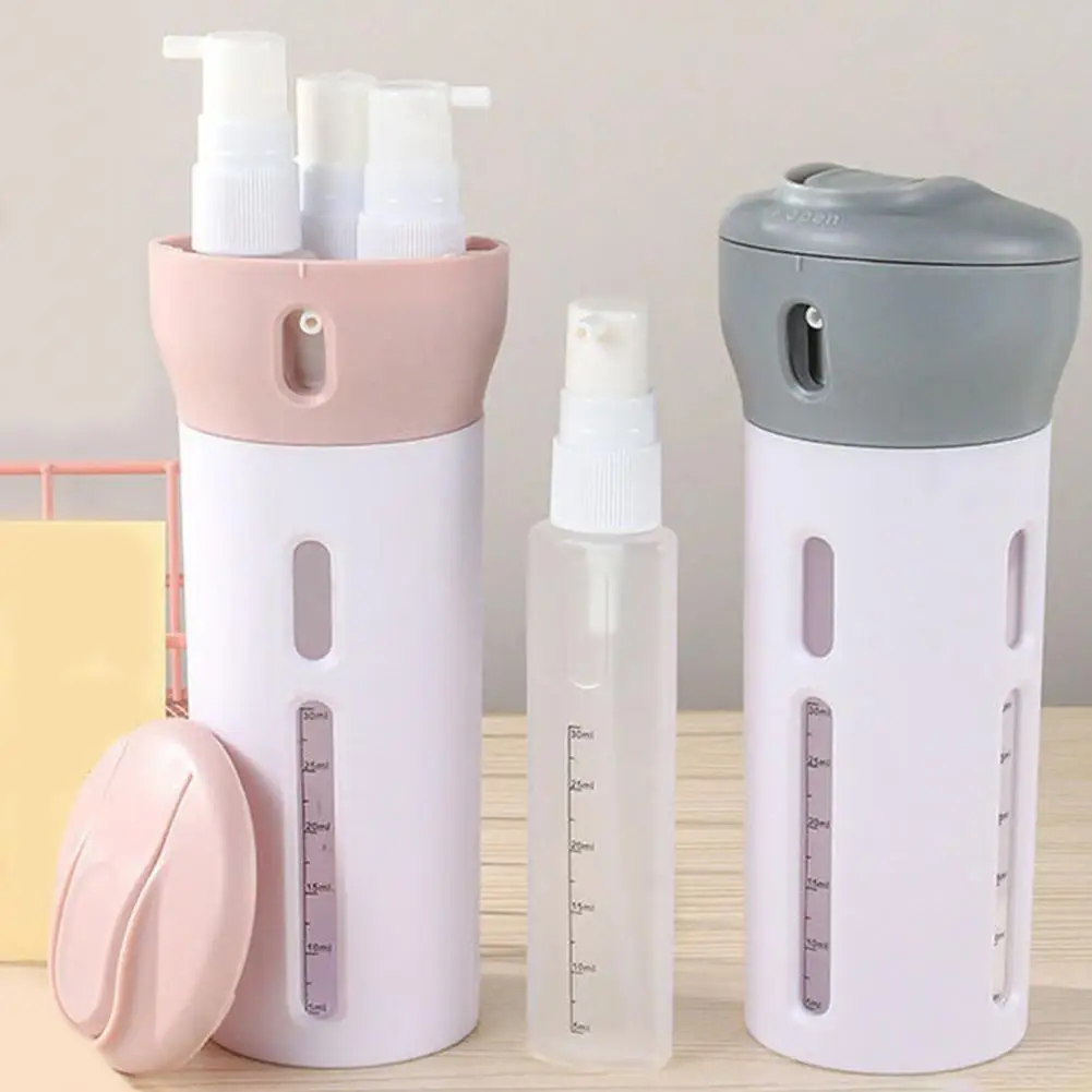 

40ml*4 Dispenser Bottle Rotary Switching Lotion Leak-proof 4-in-1 Business Trip Cosmetic Lotion Perfume Empty Bottle Hotel Suppl