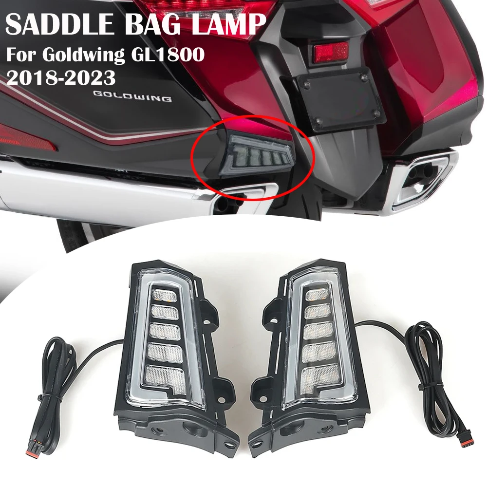 

Motorcycle Rear Saddlebag Saddle Bag Turn Signal LED Lights Lamp For Honda Goldwing Gold Wing GL1800 Tour 2018-2023 2022 2021