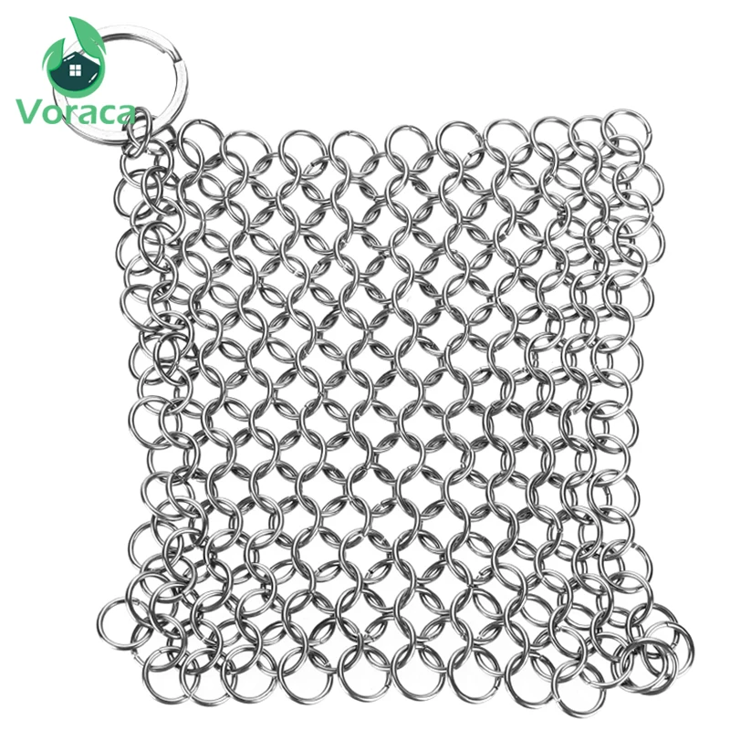 

4 Inches Gadgets Wash Tool Pan Dish Cleaning Tool Chainmail Accessories Steel Scrubber Palm Brush Cookware Kitchen