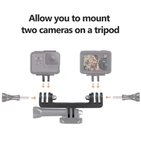 Dual Twin Mount Double Head Tripod Adapter for GoPro Hero 13 12 11 10 9 Insta360 SJCAM AKASO DJI OSMO Action Camera Accessories - Image 2