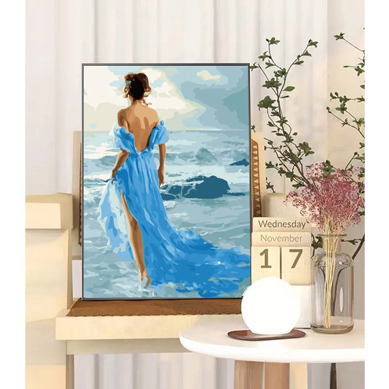 GATYZTORY Paint By Number Seascape Kids Hand Painted Painting Art Drawing On Canvas Gift DIY Pictures By Numbers Home Decor images - 6