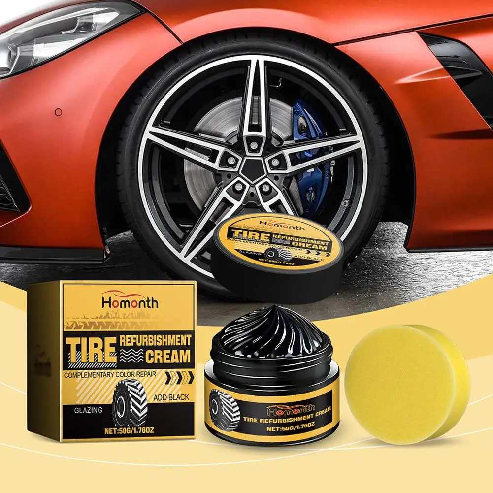 Tire Coating Paste Creative Car Tire Retreading Cleaning Cream Paste Car Maintenance Brightener Agent Shiny Polishing R4E8 tire polishing paste