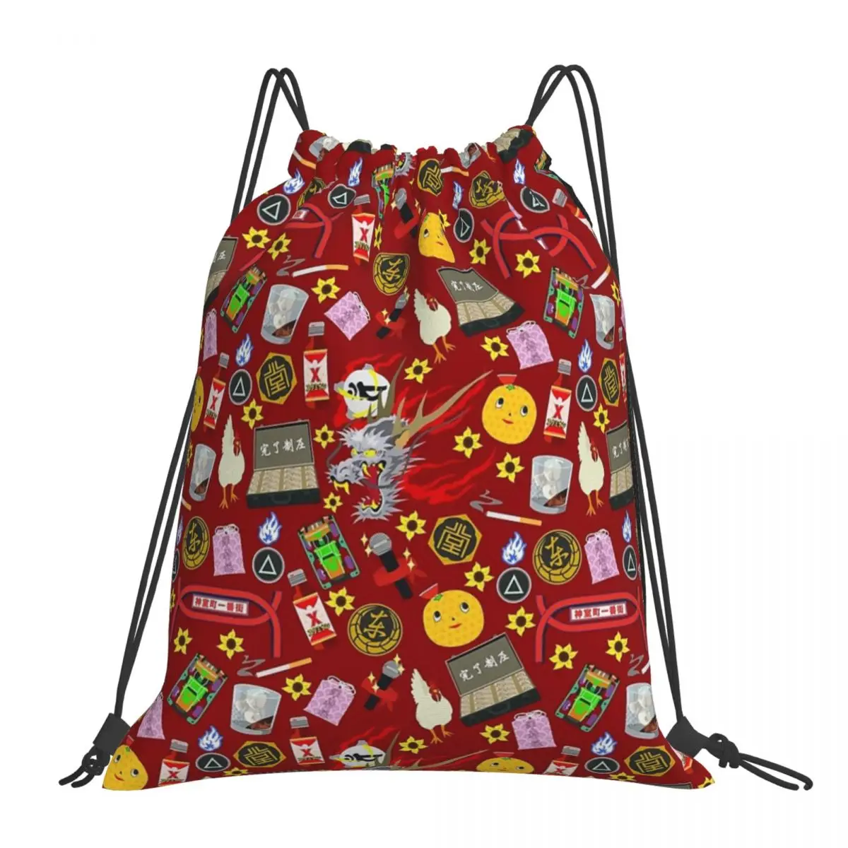 

Dragon Of Dojima Pattern Backpacks Portable Drawstring Bags Drawstring Bundle Pocket Sports Bag Book Bags For Man Woman School