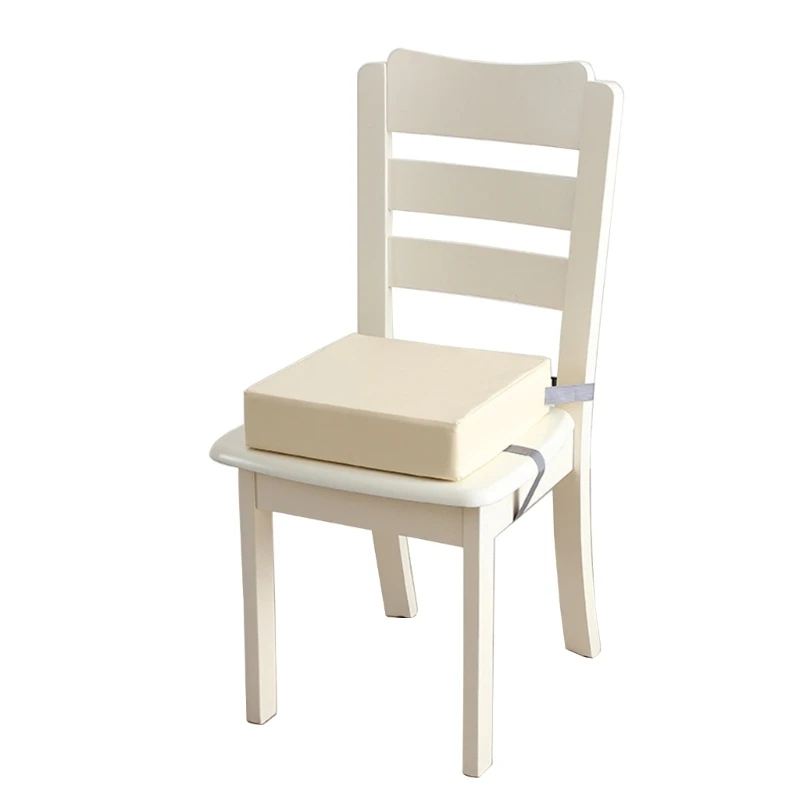 PU Booster Seat Cushion Highchair Cushion Pad Waterproof Design Adjustable Safety Belt Chair Pad for Dining Table Home
