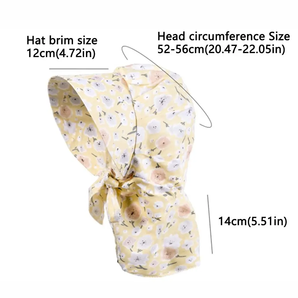Durable Floral Print Summer Protective Cover Colorful Anti-UV Women's Beach Hat Windproof Quick Drying Sunscreen Caps Travel