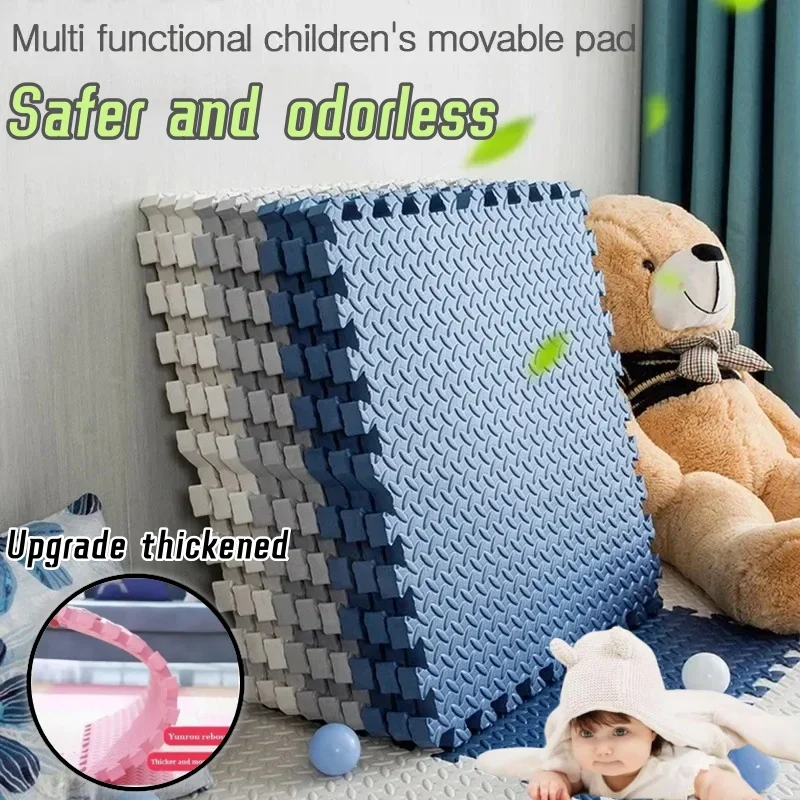 EVA 리프 그레인 바닥 보호 스포츠 체육관 매트, 요가 피트니스 미끄럼 방지 스플라이싱 러그, 두꺼운 쇼크 룸 운동, 16 개, 30x30cm 