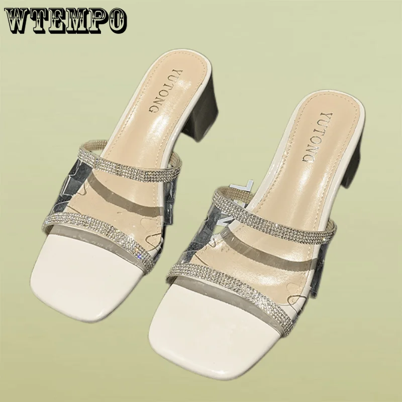 

Женские туфли-лодочки WTEMPO, летние сандалии из ПВХ, туфли-лодочки на высоком прозрачном каблуке с открытым носком, оптовая продажа, Прямая поставка