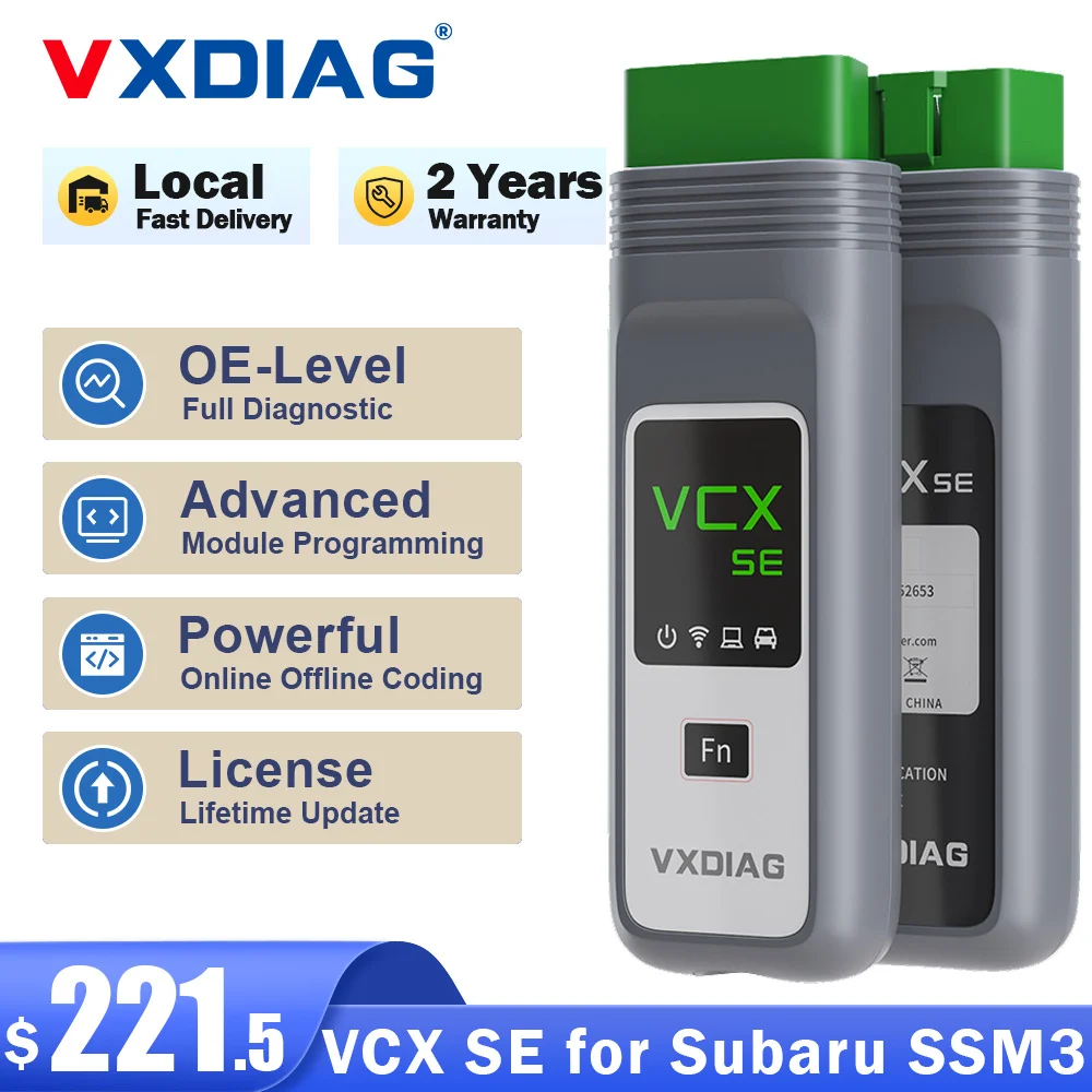 VXDIAG VCX SE 스바루 SSM3 자동차 OBD2 OEM 전체 시스템 진단 스캐너 SAE J2534 스마트 키 프로그래밍 코딩 평생 업데이트