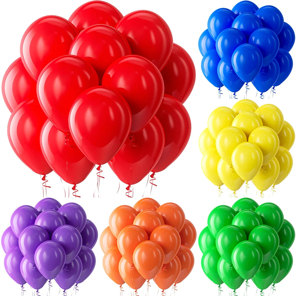 5/10/12 pouces rouge bleu ballon jaune vert Orange violet ballons carnaval  cirque fête d'anniversaire décorations Globos bébé douche - AliExpress, image size:1000x1000